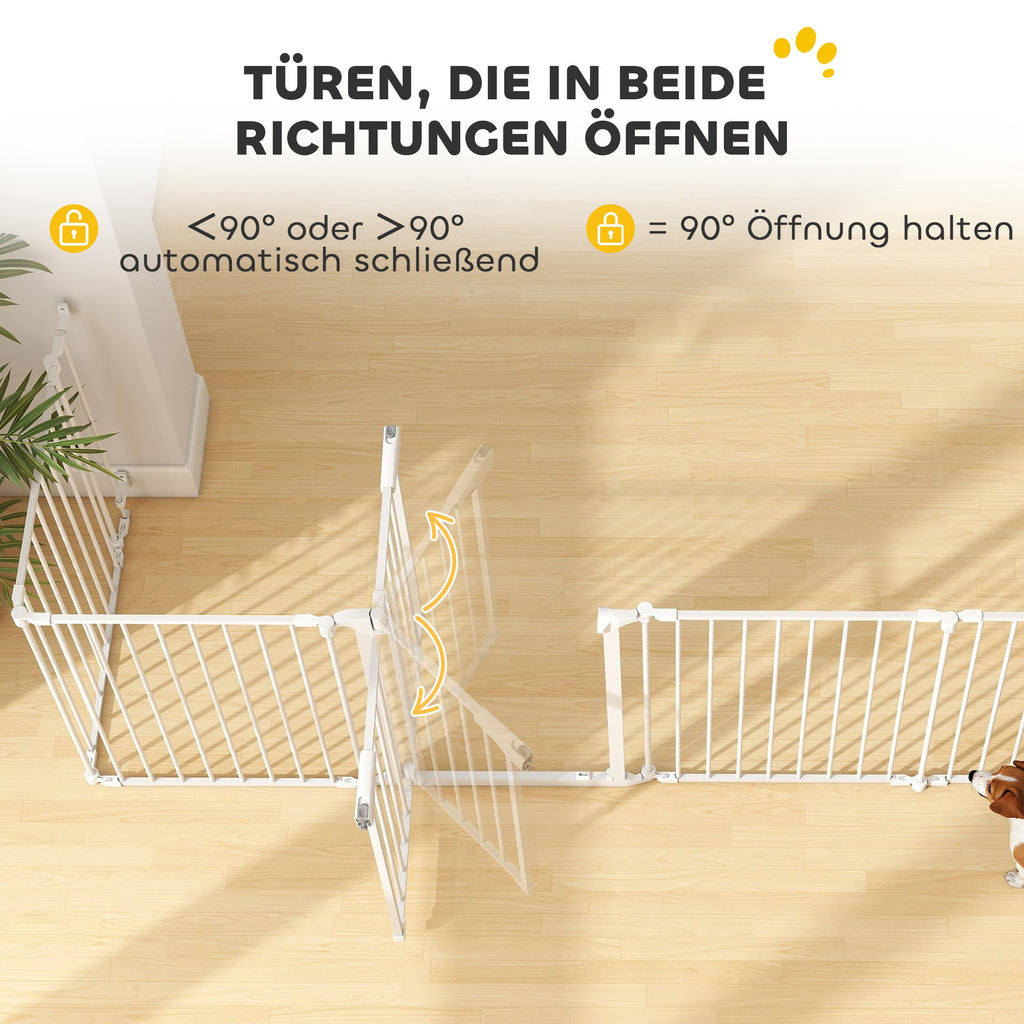 6-Panel Foldable Pet Barrier with Door