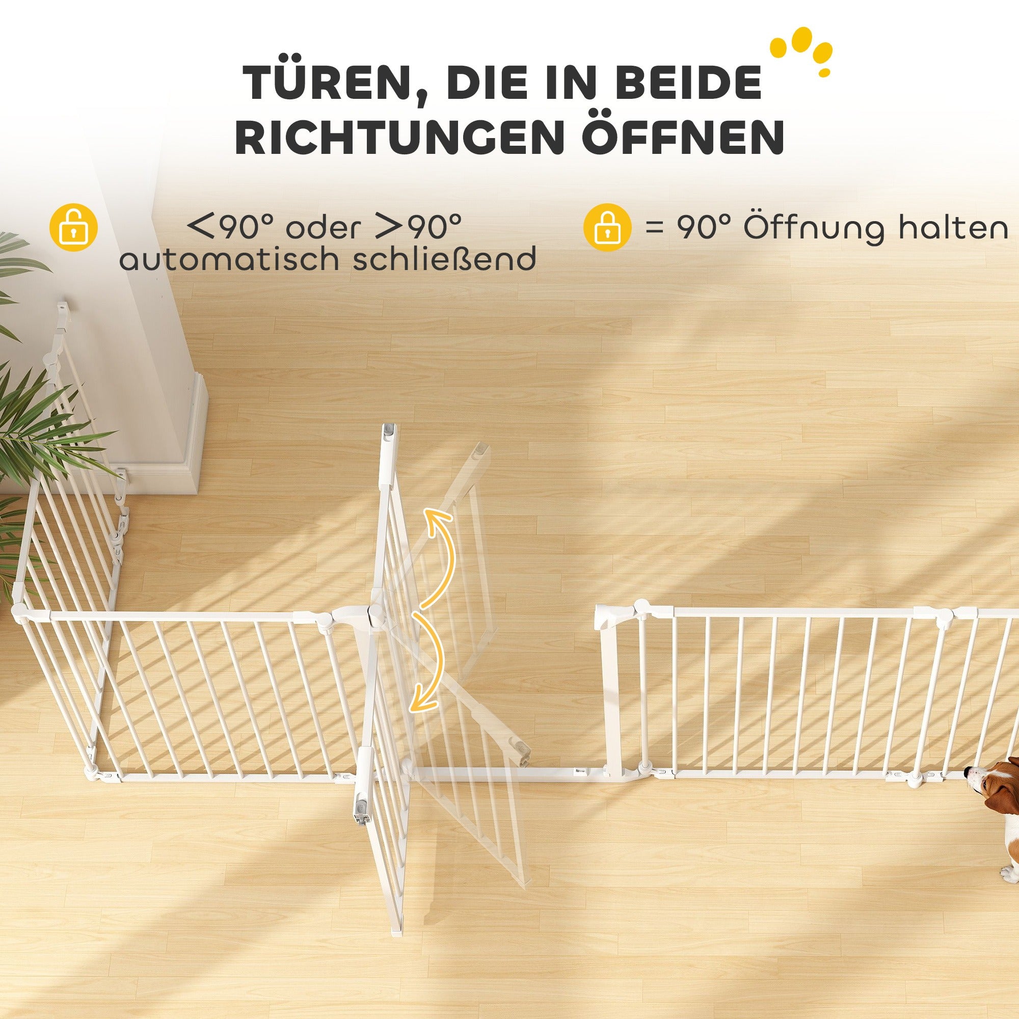 6-Panel Foldable Pet Barrier with Door