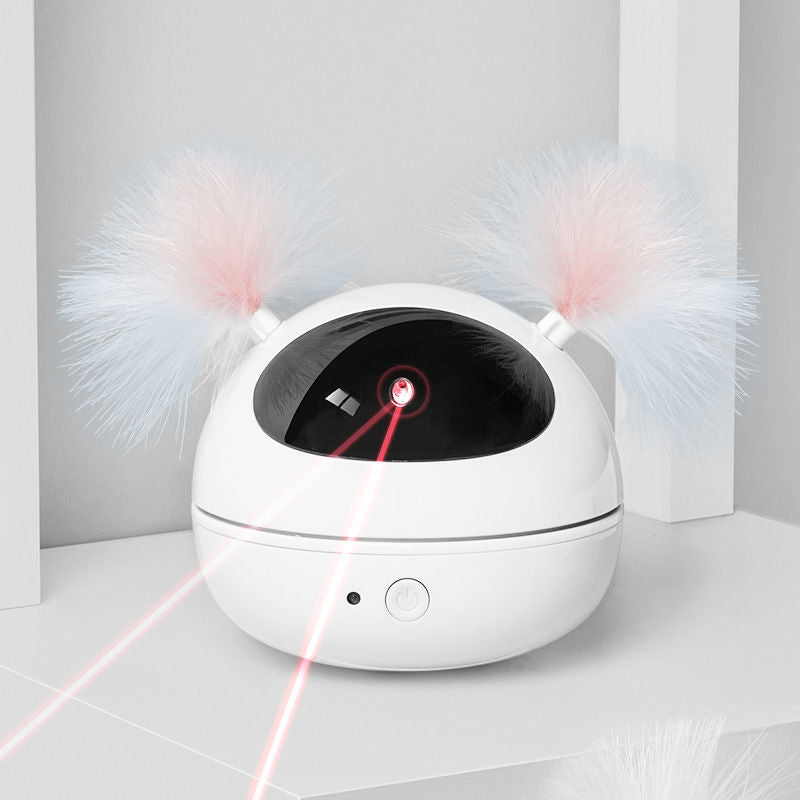 Electric Laser Cat Toy with Feather and USB Charging