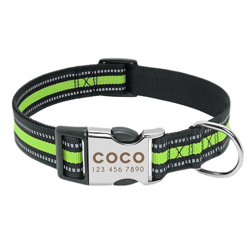 Reflective Dog Collar with Engraving for Pets