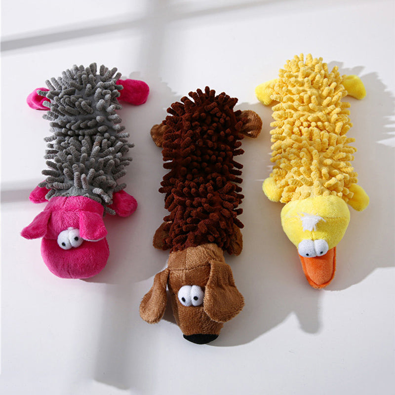 Plush Dog Toys - Frog and Hippo Tooth Grinding Chew