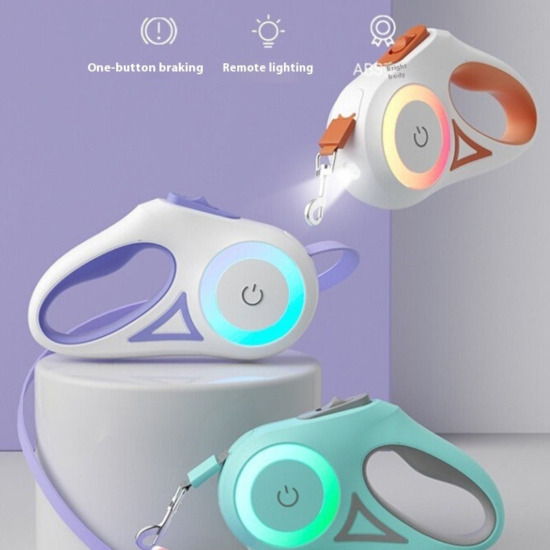 Retractable LED Dog Leash with Collar