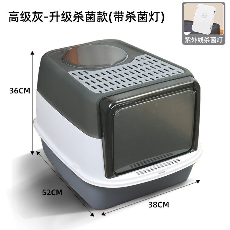 Extra Large Enclosed Cat Litter Box with Drawer System