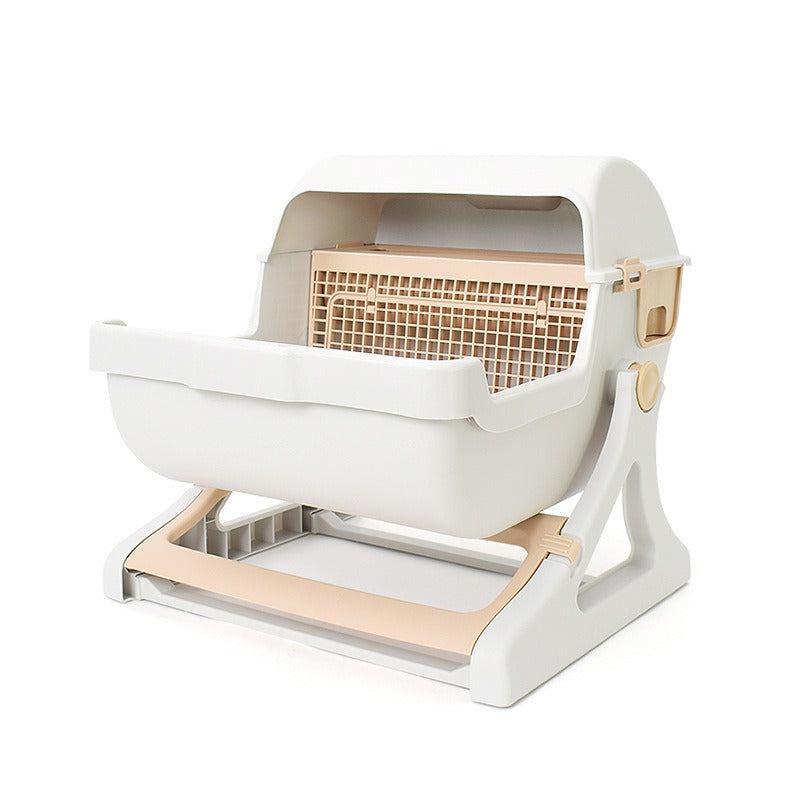 Semi-Enclosed Cat Toilet Litter Box