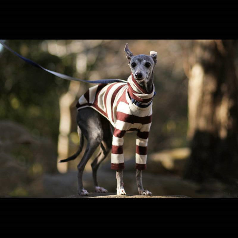 Striped High Neck Pet Clothing for Dogs