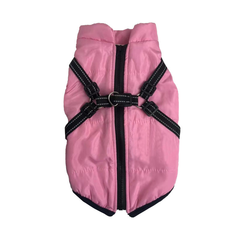 Winter Dog Cotton Coat with Integrated Vest Design
