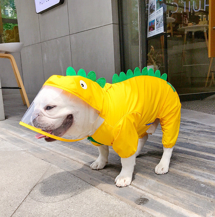Dog Raincoat Waterproof Cute Dinosaur Costume for Pets