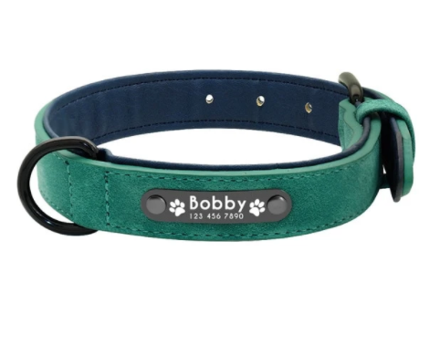 Personalized Leather Collar for Large Dogs (One Piece)