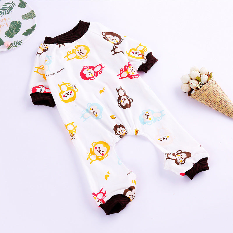 Comfortable Printed Pajamas for Four-Legged Pets