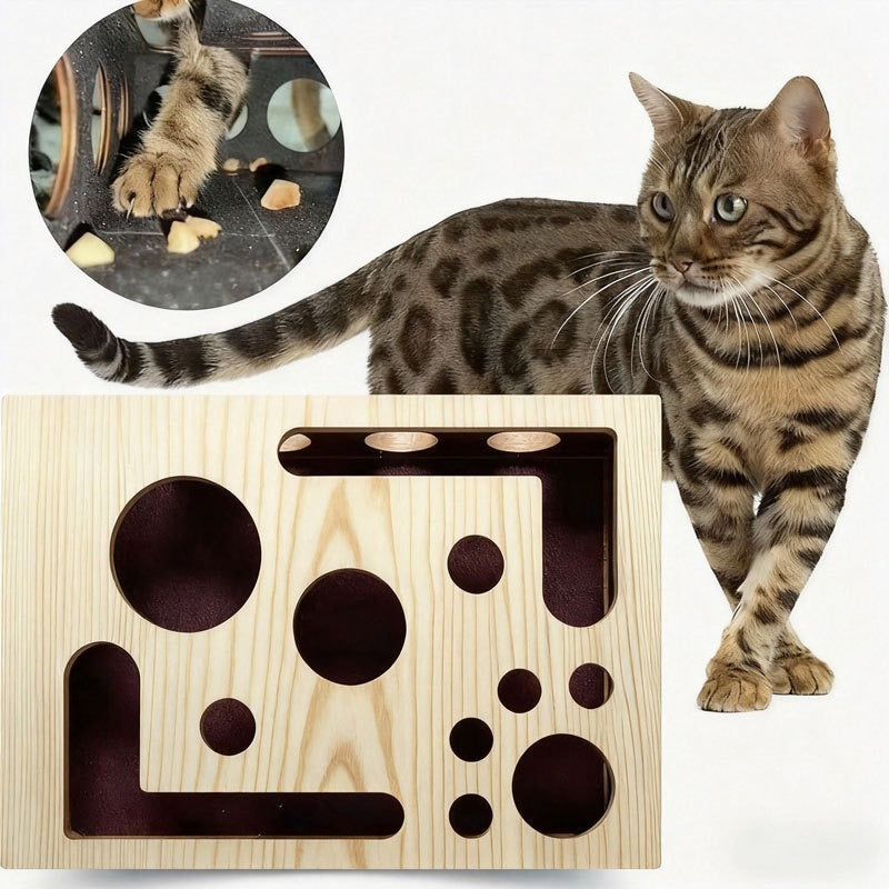 Solid Wood Maze Cat Toy