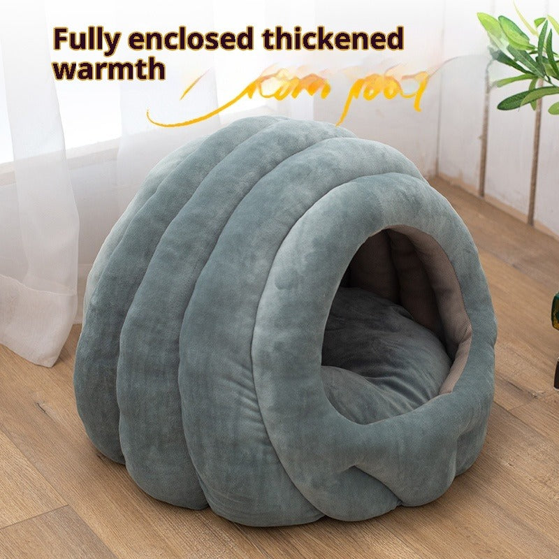 Fully Enclosed Cat Bed for All Seasons