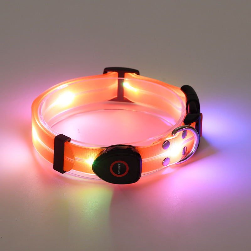Rechargeable LED Luminous Nylon Pet Collar & Tow Rope
