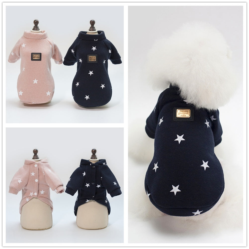 Dog Baby Star Hoodie for Pets - Winter/Fall Collection