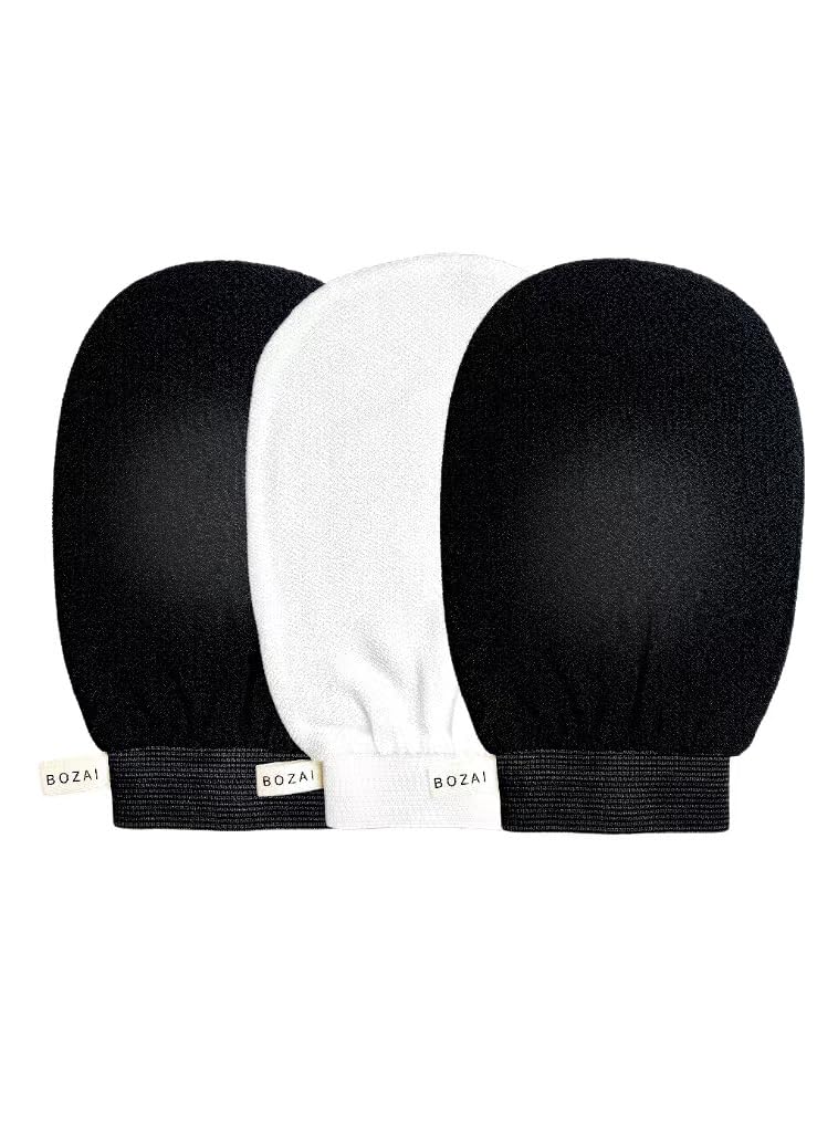 Exfoliating Glove 3pc Korean Exfoliating Mitt Visibly Lift Away Dead Skin Revive Glove Exfoliating Glove & Body Exfoliator Cleanse Dead or Dry Skin Part of The Best Skincare Kit for Women & Men