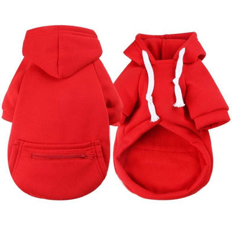 New Pet Sweatshirt with Zipper Pocket for Small Medium