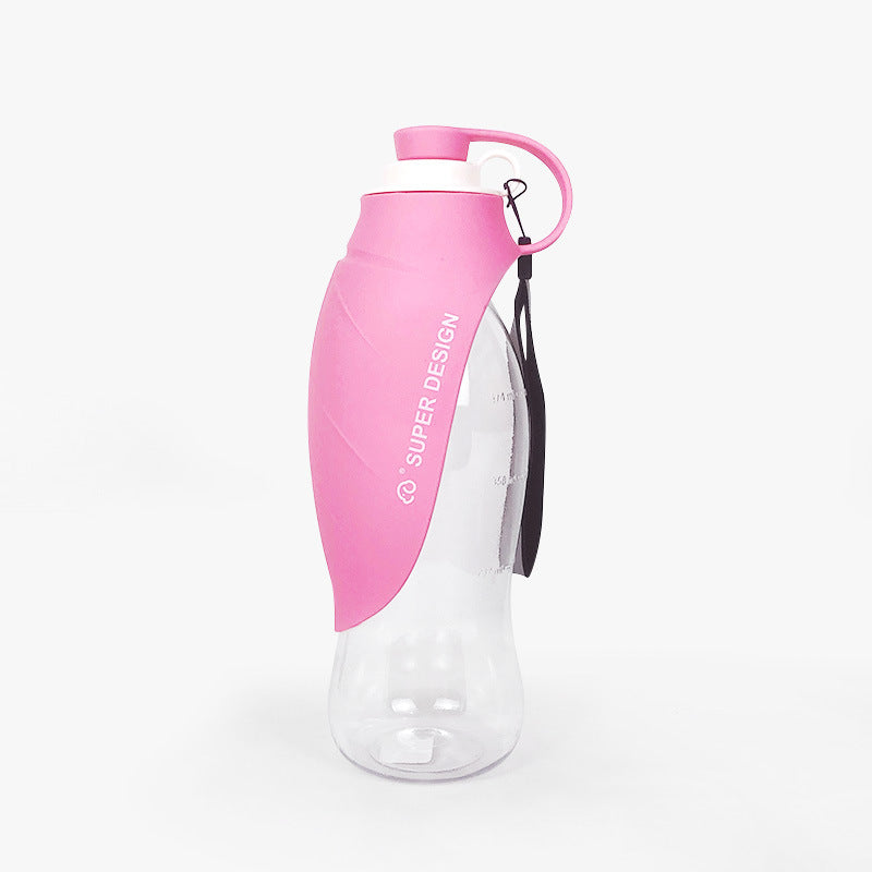 Portable Dog Water Bottle with Leaf Design