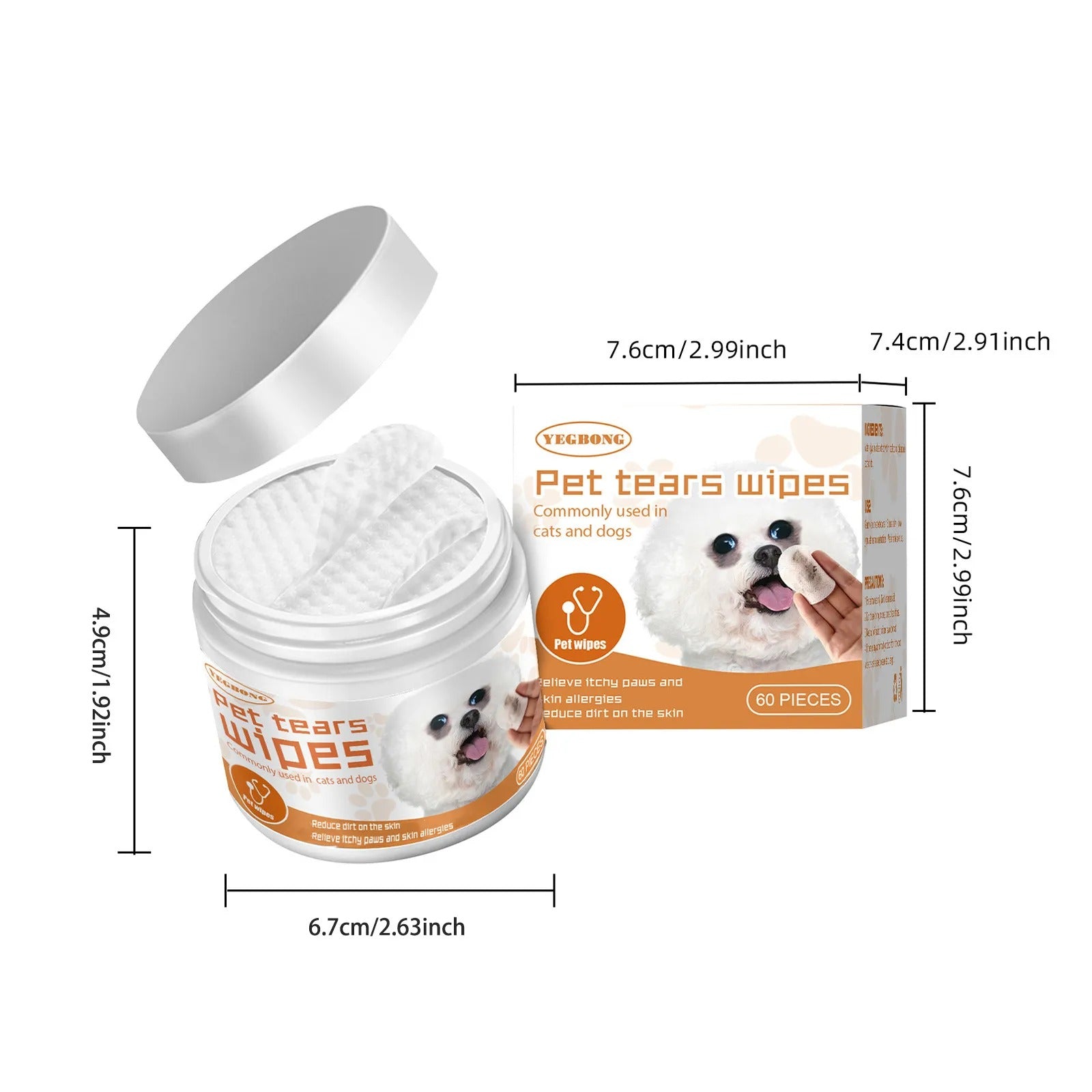 Pet Tear Stain Removal Wet Wipes