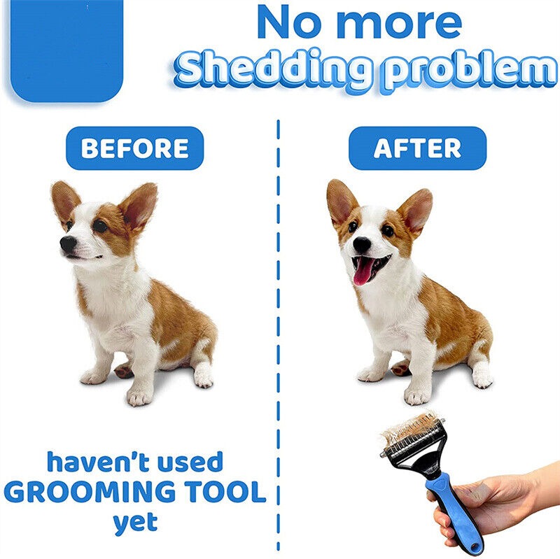 Double-Sided Pet Grooming Deshedding Brush