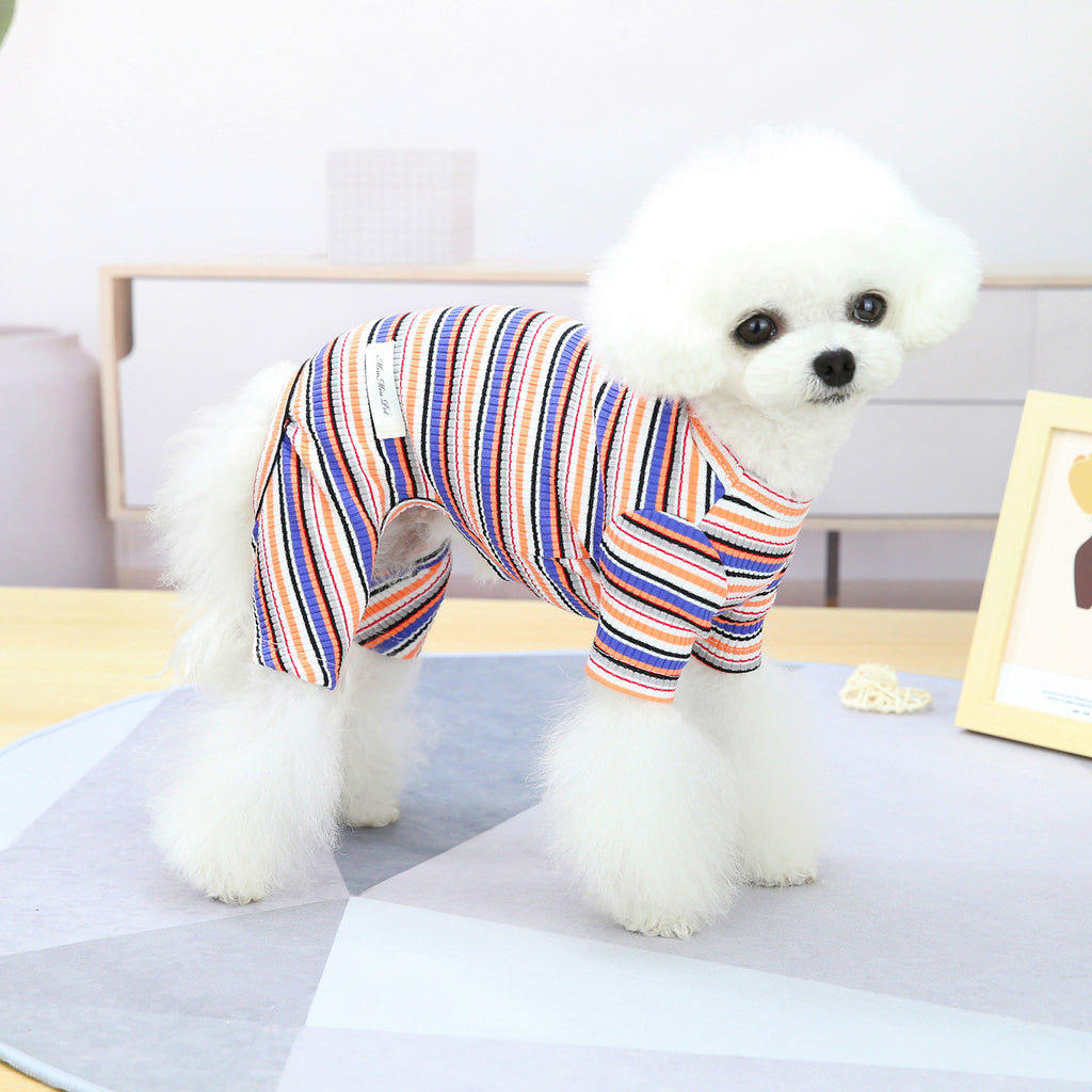 Pet Fashion Simple Striped Loungewear Outfit