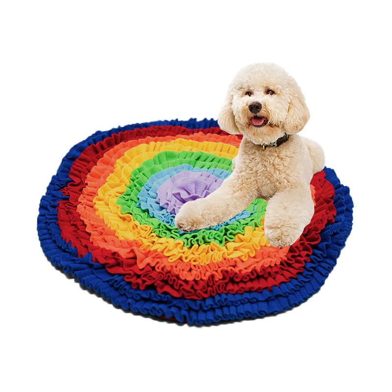 "Cross-Border Amazon Circular Rainbow Pet Snuffle Mat"