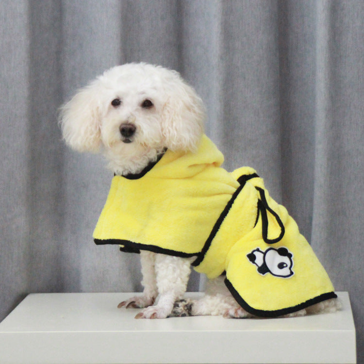 Coral Fleece Absorbent Bathrobe for Small Dogs