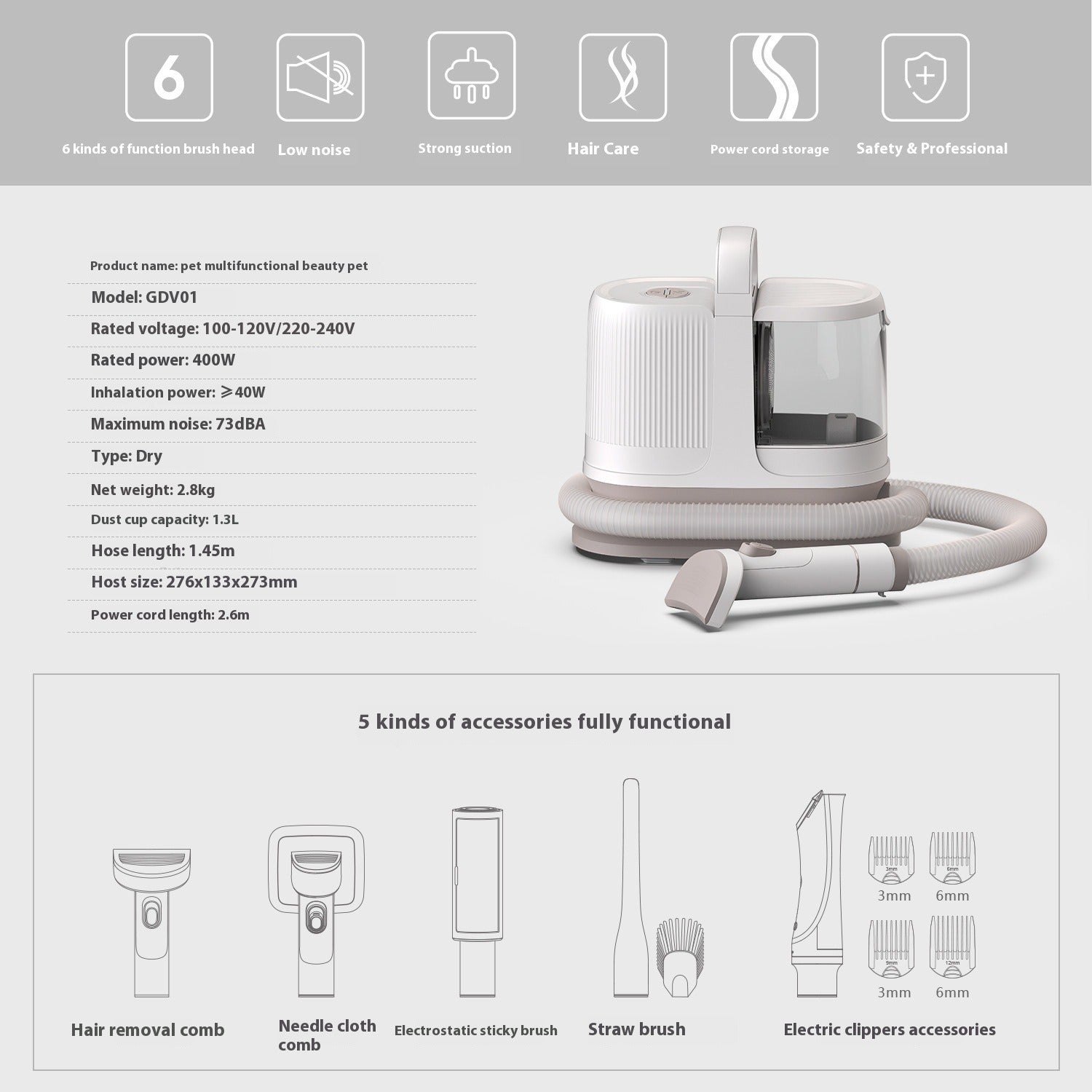 Smart Multifunction Pet Hair Groomer