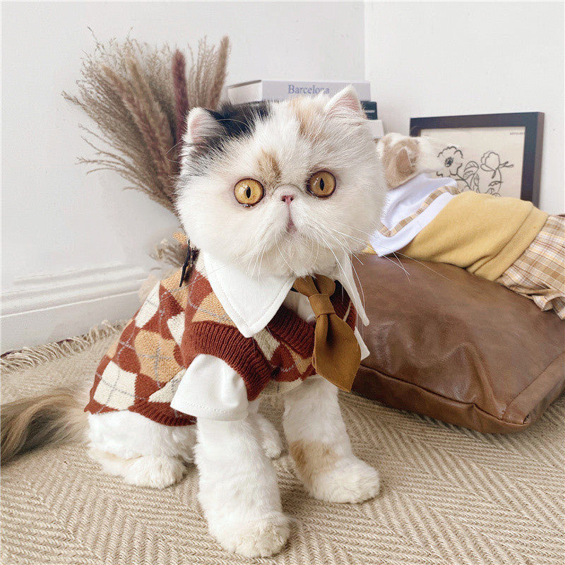 British Plaid Sweater for Pets - Spring Edition