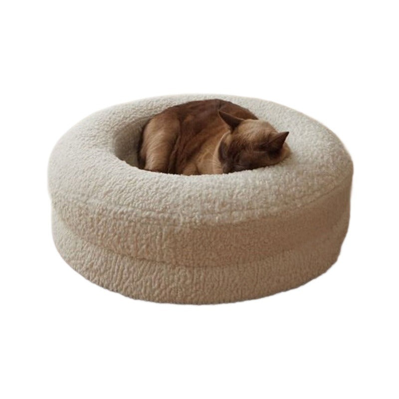 Solid Color Round Pet Bed Cat Nest