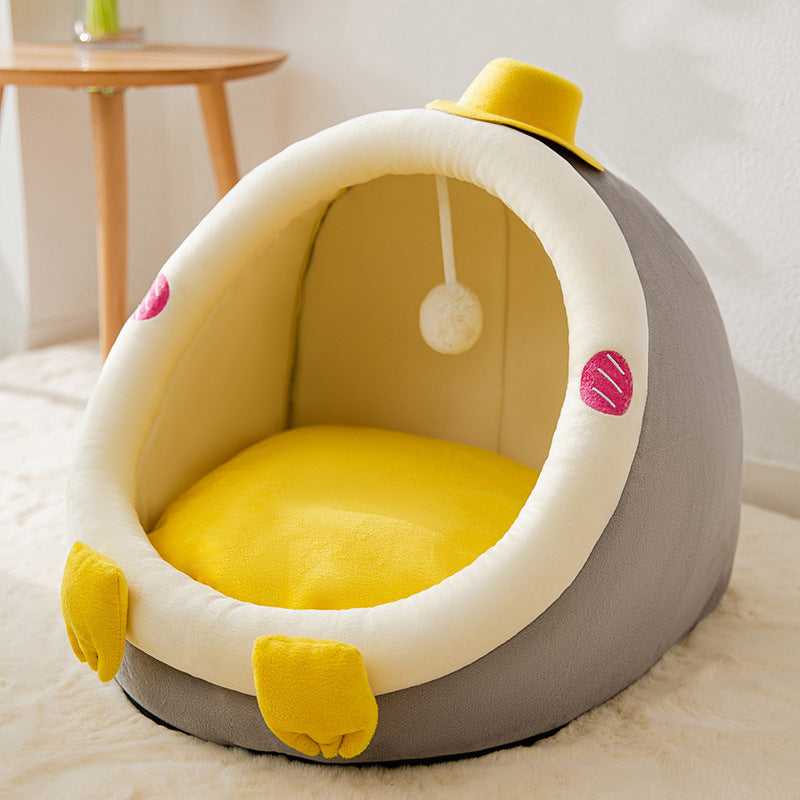Half-Enclosed Pet House for Small Dogs and Cats