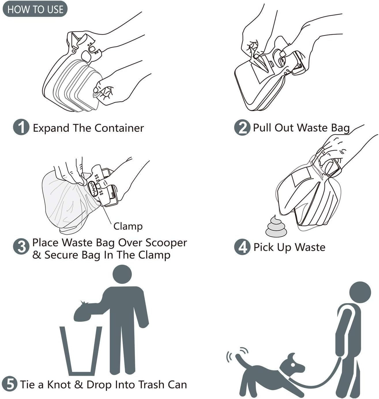 Portable Dog Pooper Scooper with Waste Bag Holder