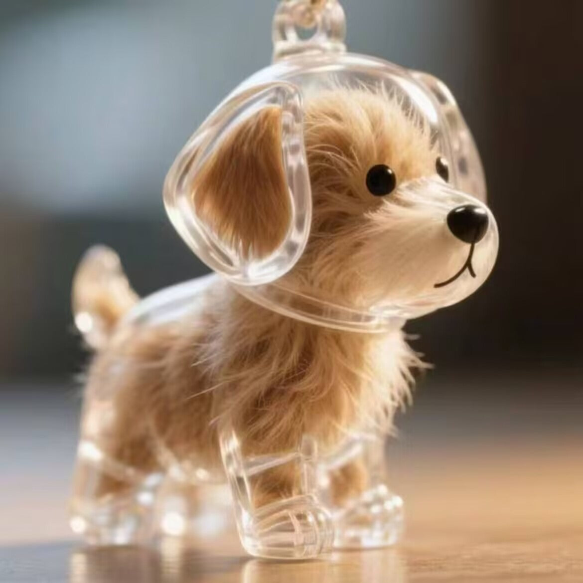 Transparent Puppy Fur Keepsake Box