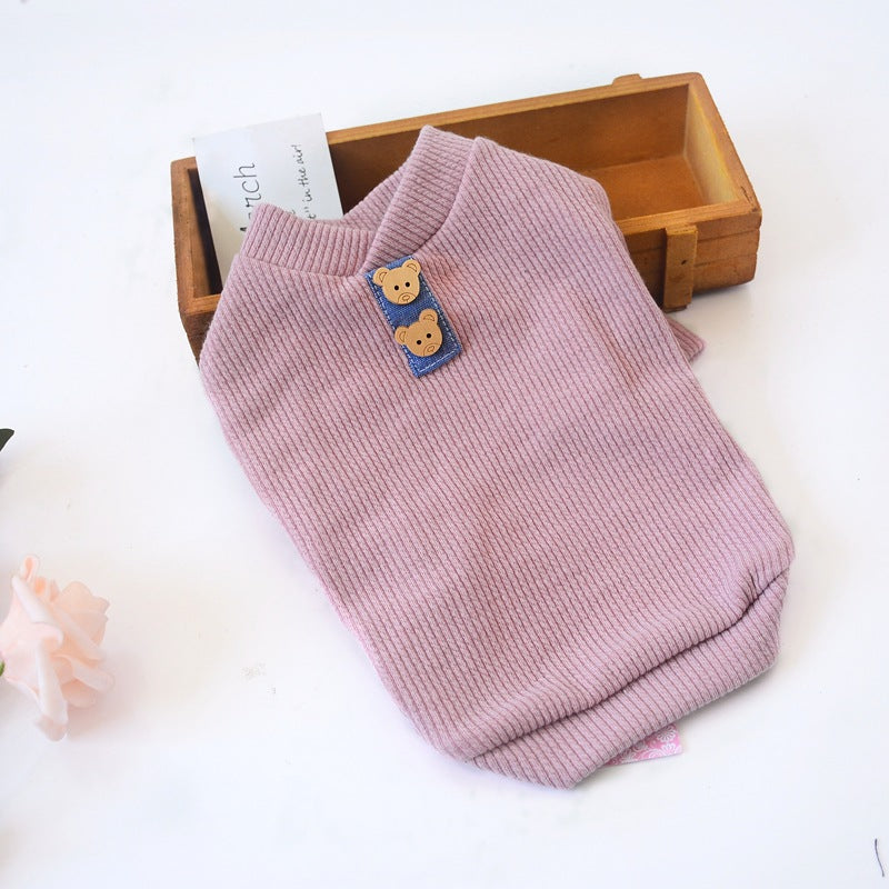 Striped Dog Sweater with Stretchy Fabric for Pets