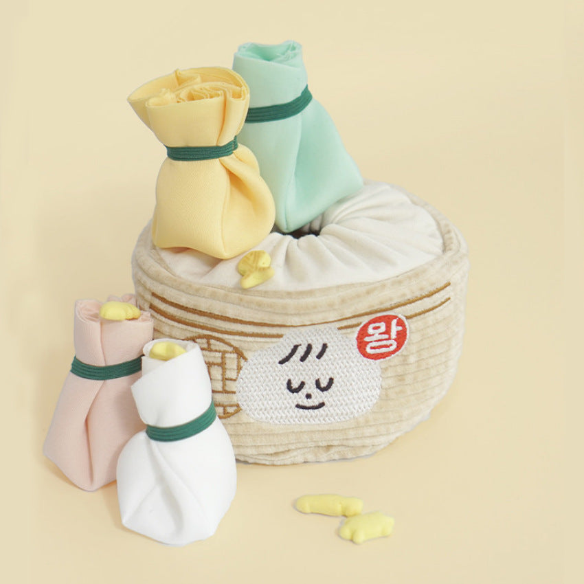 Korean Style Dog Toy - Cute Dumpling Design