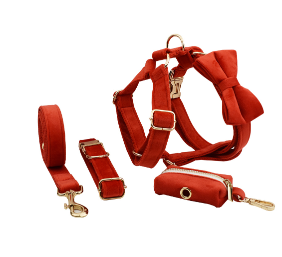 Velvet Fabric Dog Collar for Pets - view 82