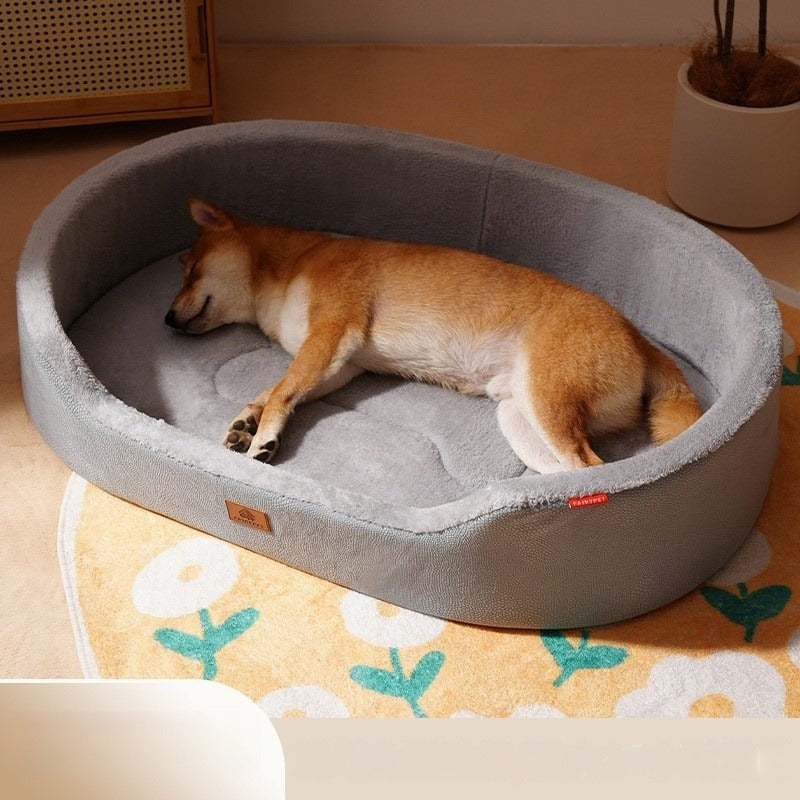 Universal Medium Dog Bed with Removable Leather Liner