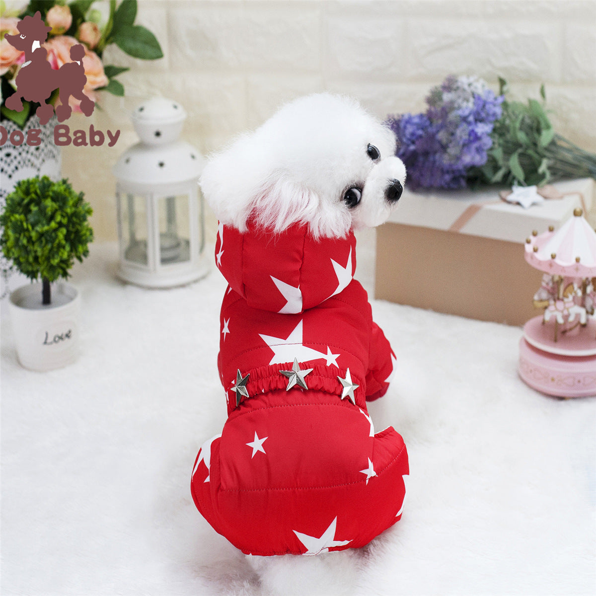 Thick Cotton-Padded Poodle Dog Clothes for Winter