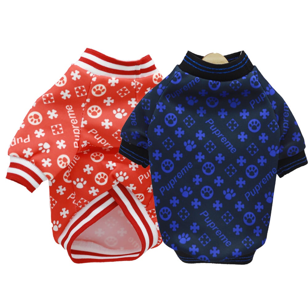 Trendy Celebrity Dog Clothes with Full Print Paws