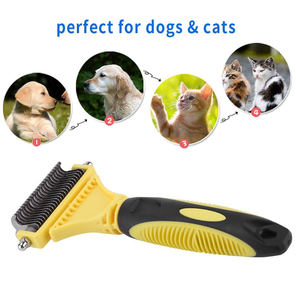 Stainless Steel Double-Sided Dematting Brush for Pets