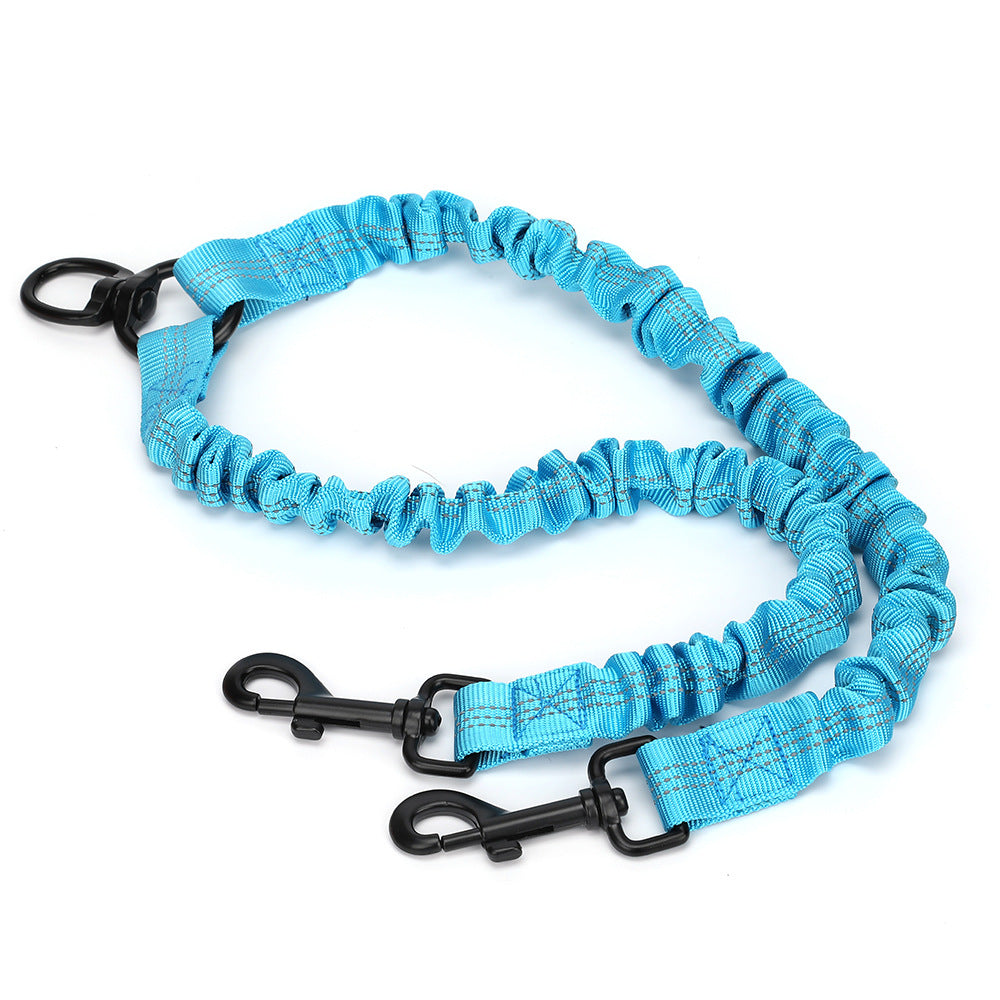 Reflective Double Head Strap for Dogs (One Drag Two)