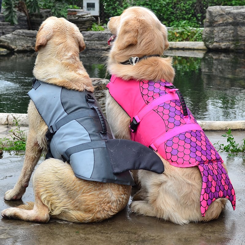 Adjustable Mermaid Shark Dog Life Vest for Swimming