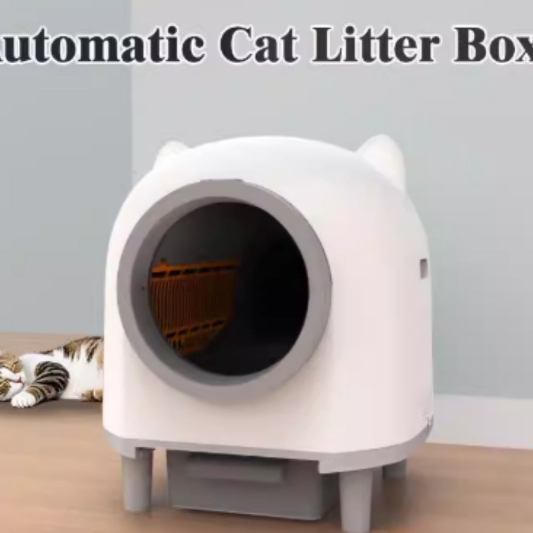 Automatic Enclosed Cat Litter Box with Self-Cleaning