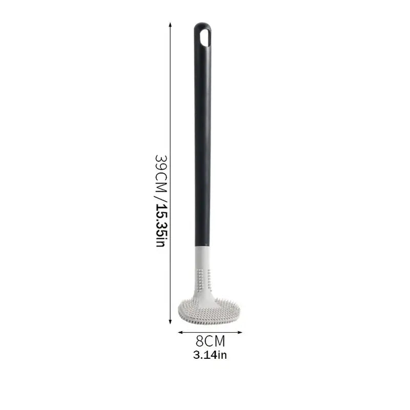 360° Flexible Silicone Toilet Brush with Long Handle