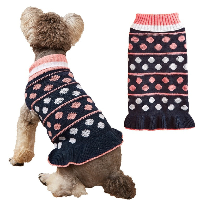 New Dog Dress for Autumn and Winter with Star Wave