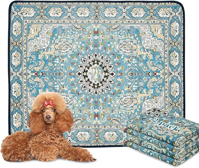 Washable Reusable Dog Pee Pads – 2 Pack, Super Absorbent, Leakproof, Non-Slip Training Pads for Floor, Crate, Couch, and Whelping