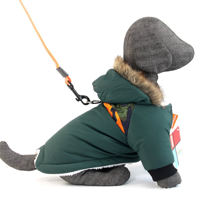 Warm Plush Dog Hoodie Vest for Autumn and Winter