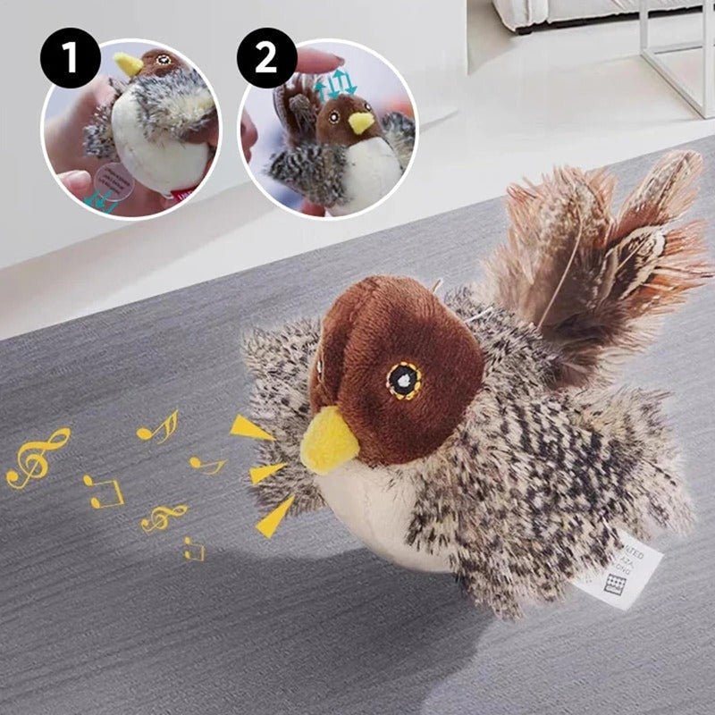 Cat Bird Toy with Feather