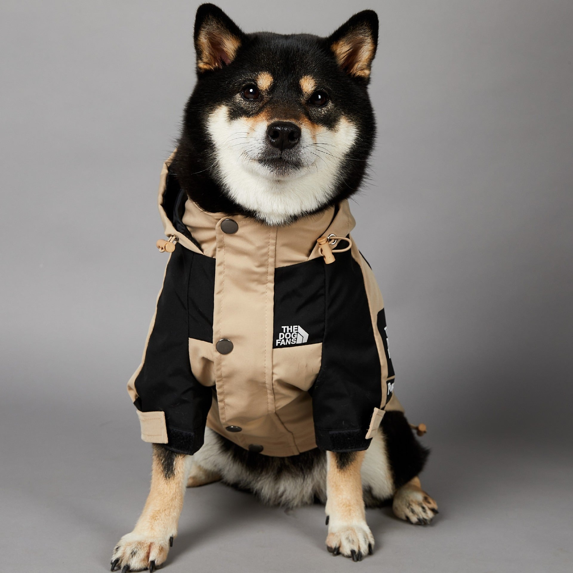 Large Dog Windproof Khaki Raincoat