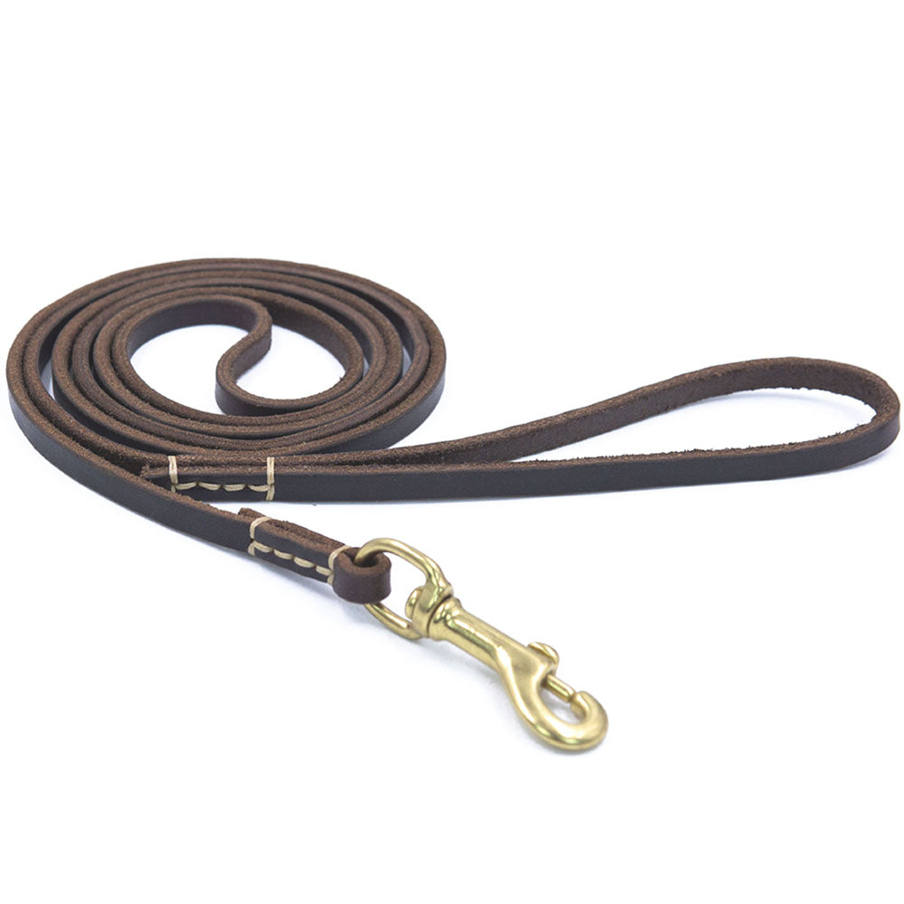 Handmade Genuine Leather Dog Leash - Durable & Soft
