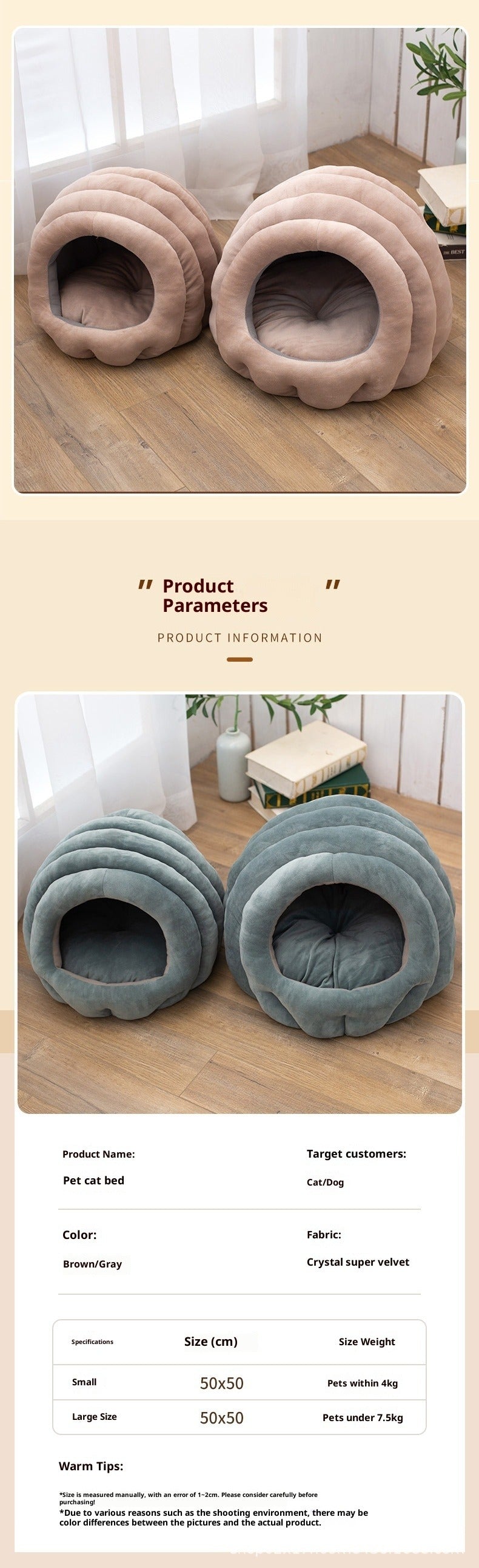 Fully Enclosed Cat Bed for All Seasons