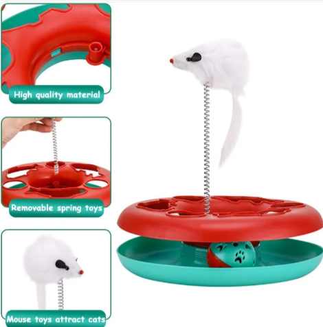 Interactive Cat Toy Roller Track with Balls & Mouse